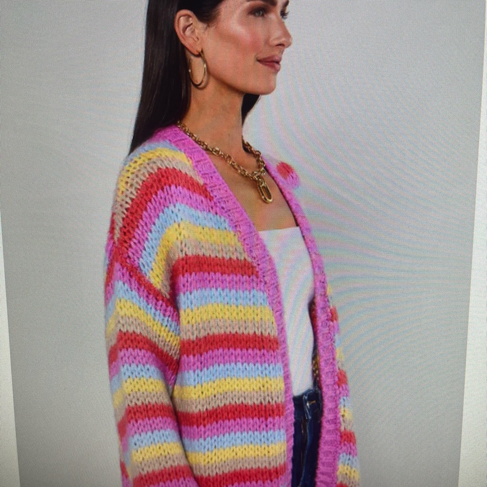 Vibrant Striped Women's Cardigan